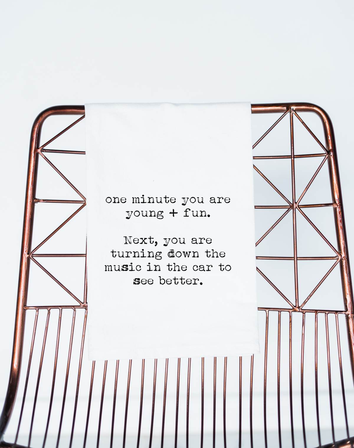 Turn down music see better, Funny gift towel