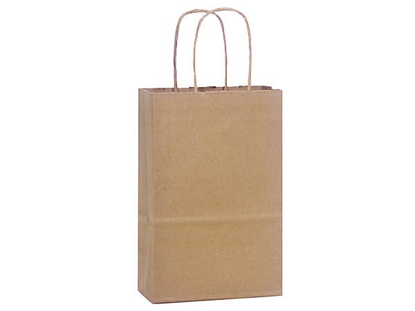 Brown Kraft Paper Shopping Bags: 250 Pack / Medium 13x7x15"