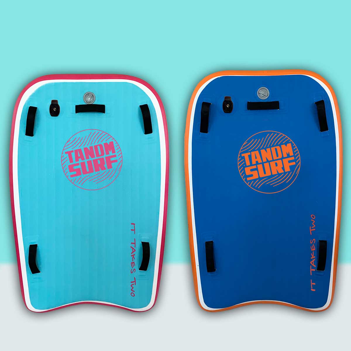 As Seen on Shark Tank! TANDM Surf Tandem Bodyboard: Pink/Teal