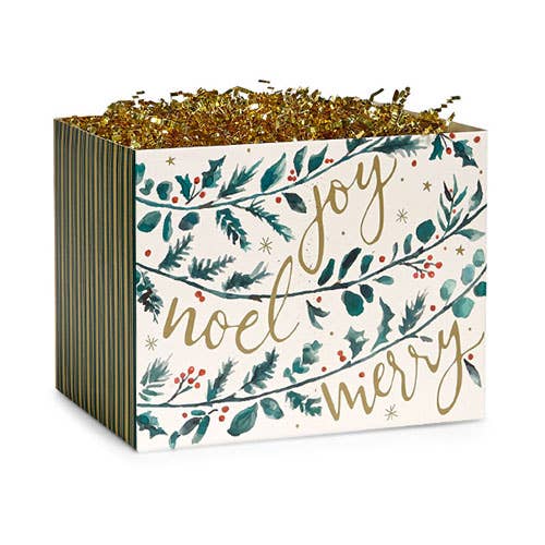 Christmas Gift Basket Boxes: Retro Trees / 6 Pack / Large 10.25x6x7.5"