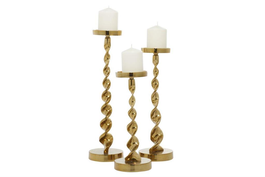 Gold Candleholders- Set of 3