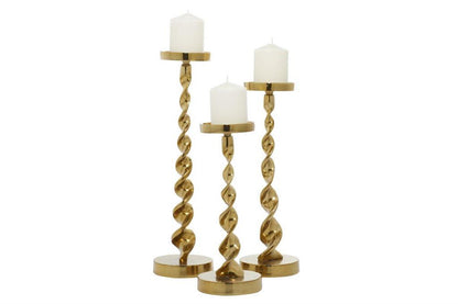 Gold Candleholders- Set of 3
