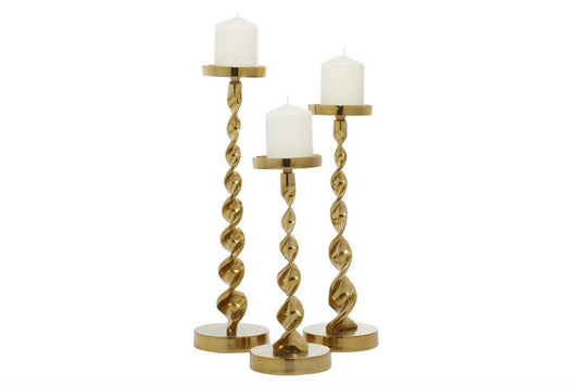 Gold Candleholders- Set of 3