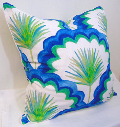 Limited Edition Lace Fronds Blue/Green Pillow Cover Welt