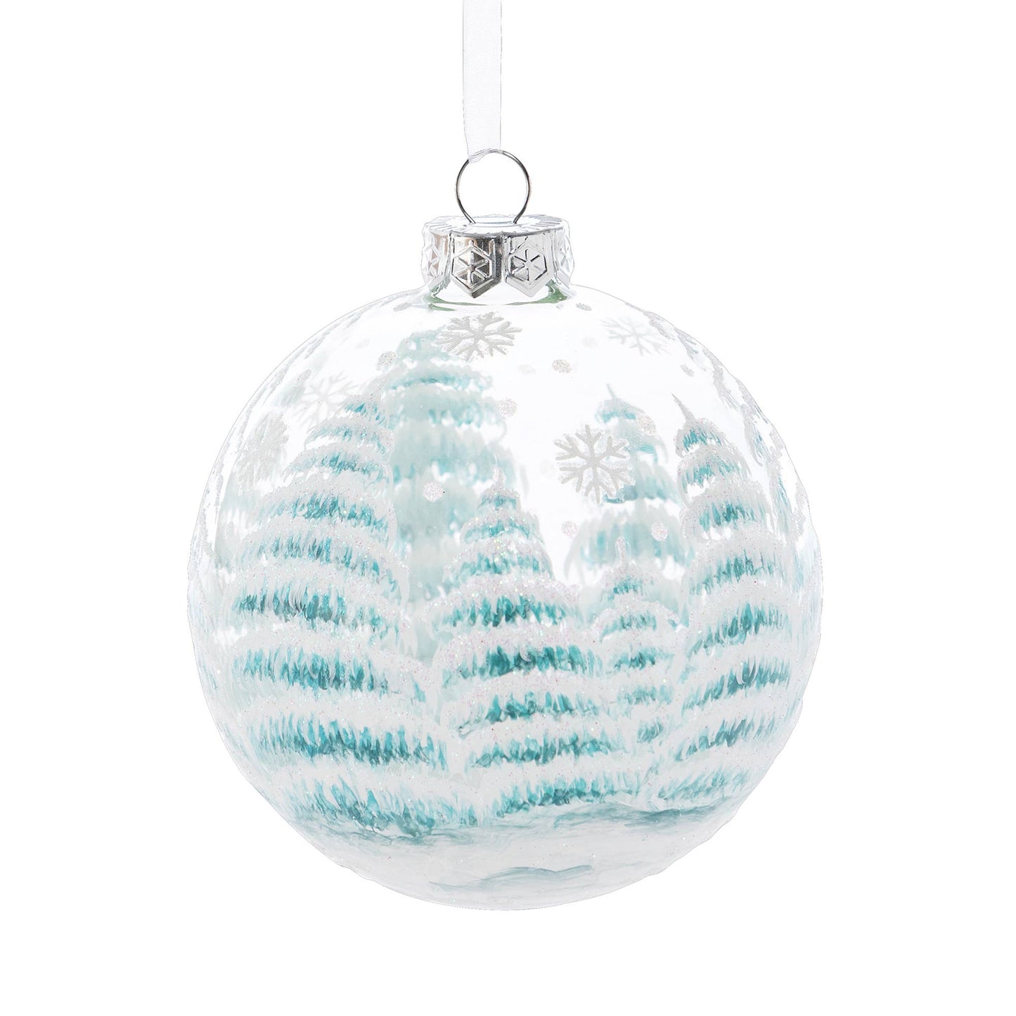 Promo Alpine Forest Glass Ball Ornament