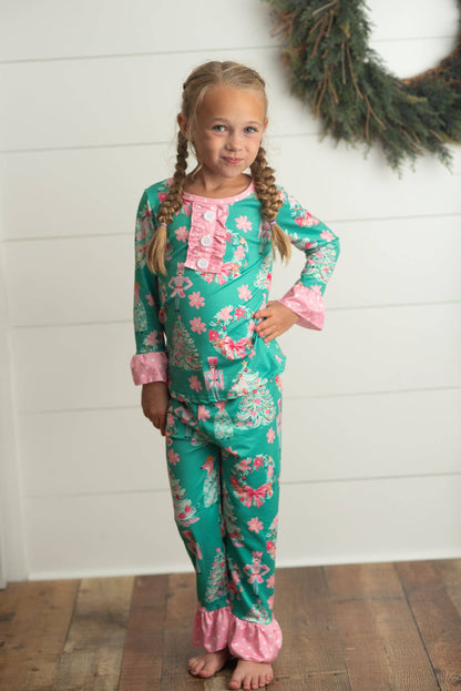 Kids Green & Pink Ruffle Nutcracker Comfy Lounge Play Set: 5/6
