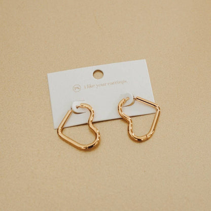 Love On My Mind Heart Hoop Earrings - WATERPROOF: Gold