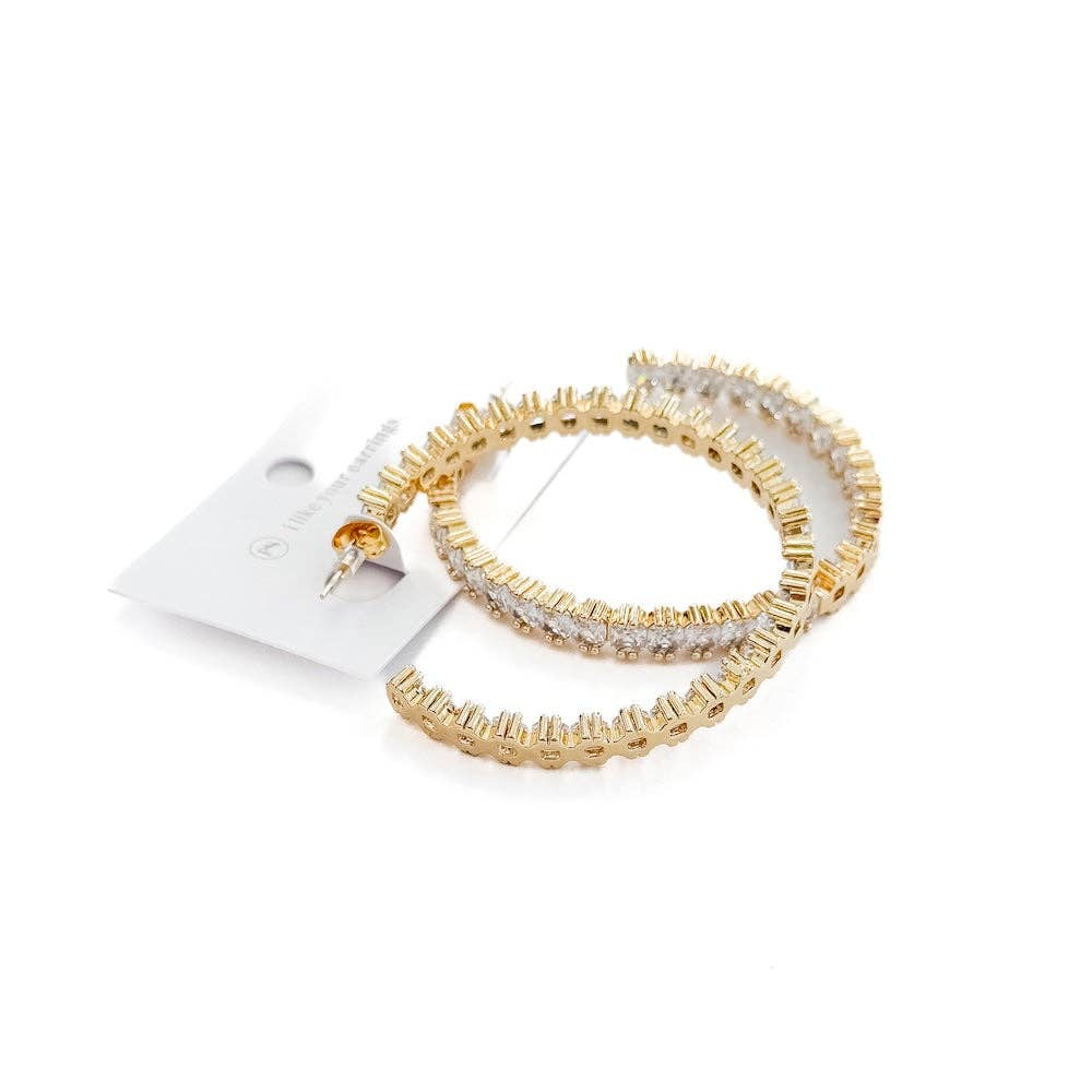 Bold and Beautiful Diamond Hoop Earrings - WATERPROOF