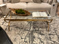 Glass with Gold Metal Cocktail Table
