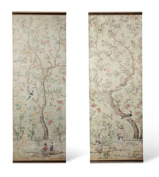 Set Chinoiserie Silk Hangings