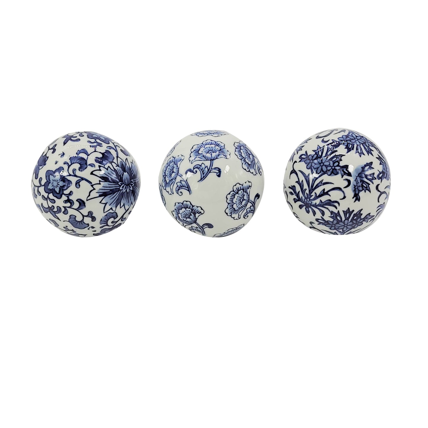 Ceramic Chinoiserie Vase Filler Ball Home Decor (Set of 3): Style 1