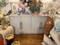 4 Door Cabinet- Natural with Blue Finish