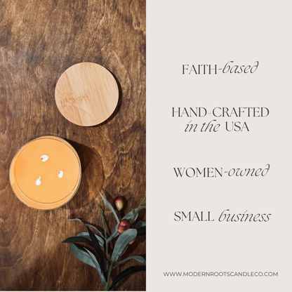 Worthy | Volcanic Island | 15 oz. Clear Jar Soy Candle: Natural Wood Lid