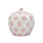 Pink & White Floral Ceramic Chinoiserie Ginger Jar 8"