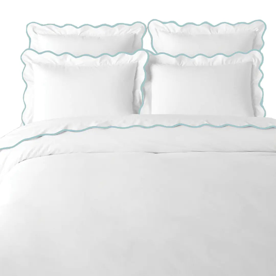 Blue Scalloped Euro Sham