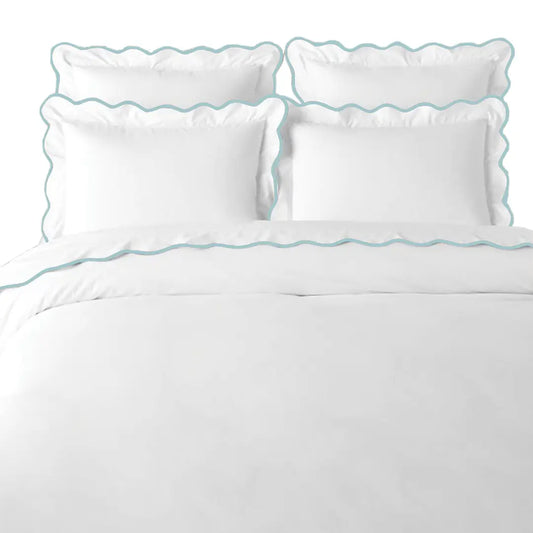 Blue Scalloped Duvet- King