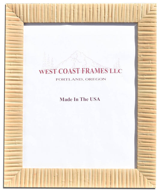 2402 Natural Rattan Style Picture Frame with Clear Glass: 6 x 8