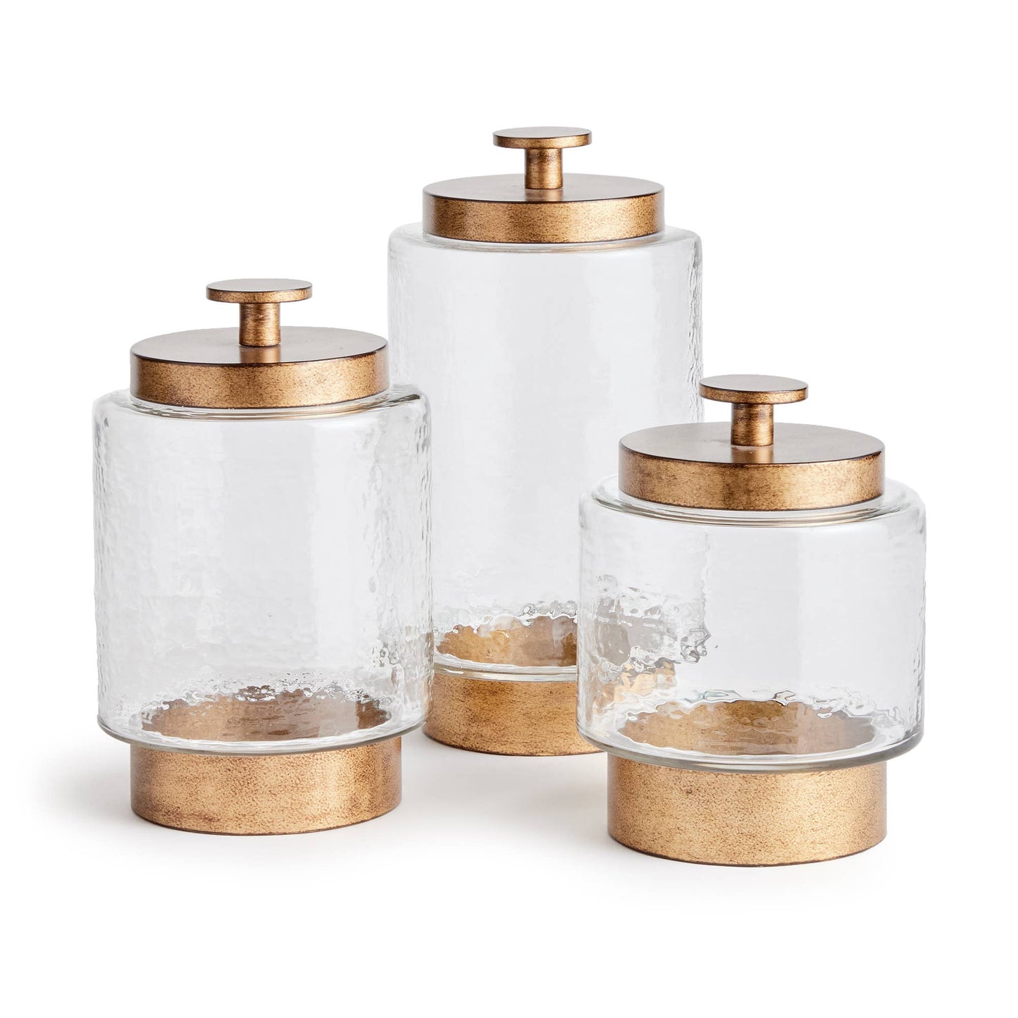 Braiden Canisters: Antique Gold/Glass