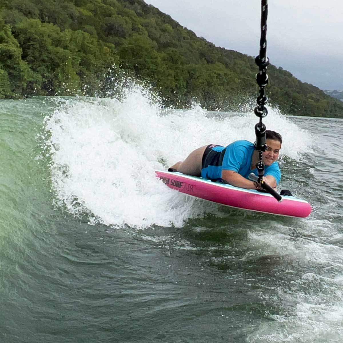 As Seen on Shark Tank! TANDM Surf Tandem Bodyboard: Pink/Teal