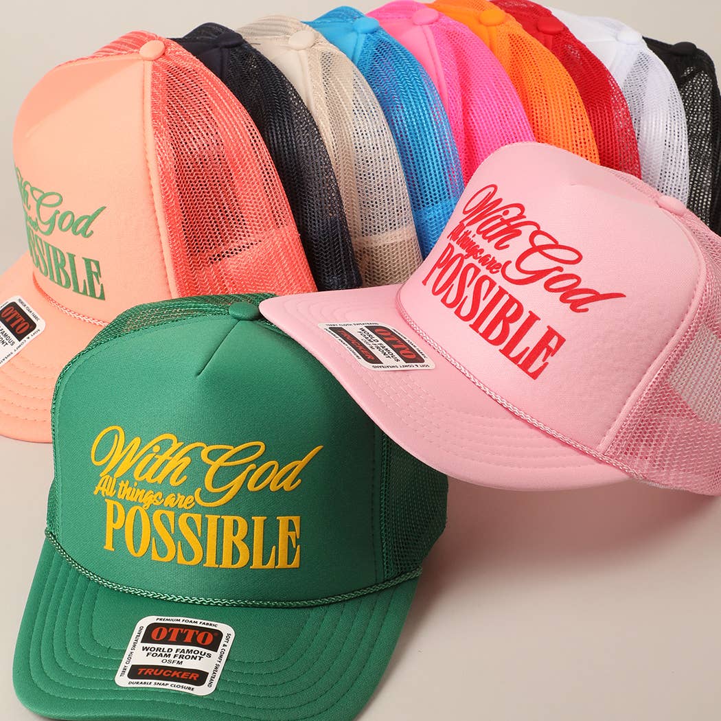 With God All Possible Mesh Back Foam Trucker: TAN / One Size
