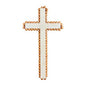 MED GOLD BEADED CROSS SITTER