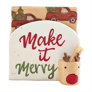 Christmas Napkin & Toothpick Caddy Set
