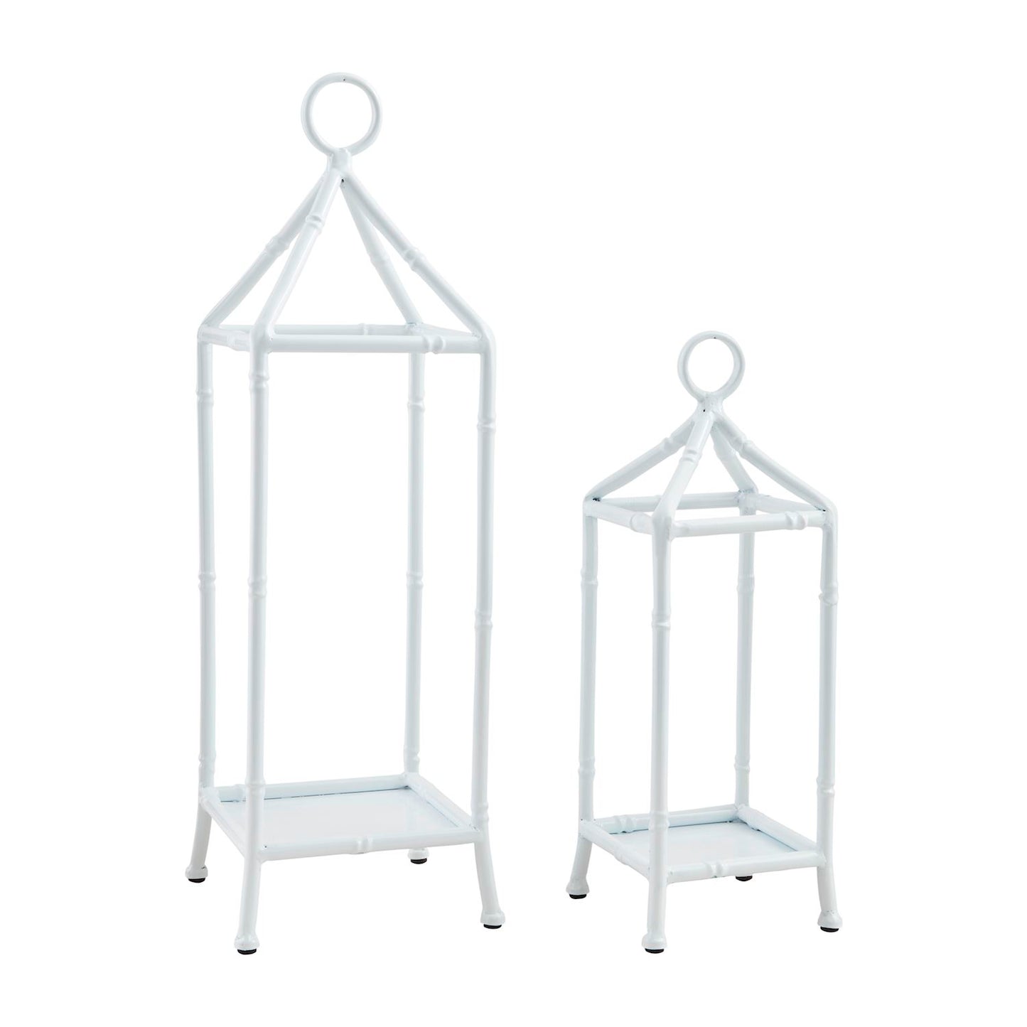 White Bamboo Lantern Set