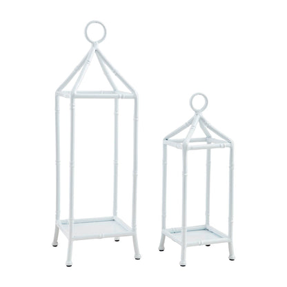 White Bamboo Lantern Set