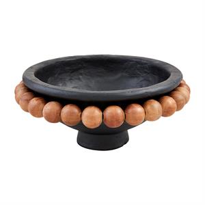 Black Beaded Footed Bowl