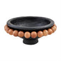 Black Beaded Footed Bowl
