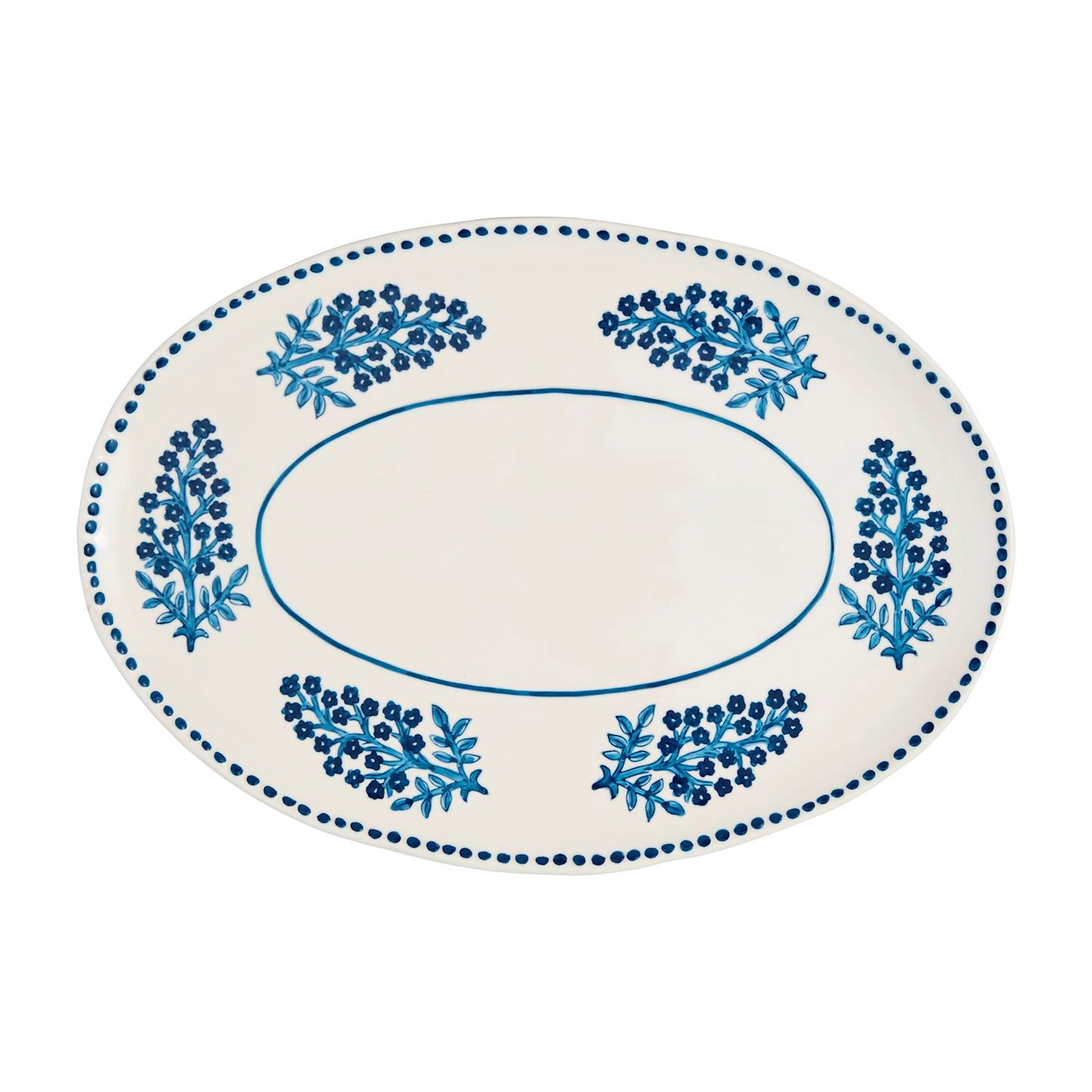 Blue Block Print Platter