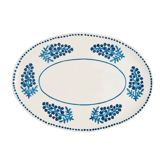 Blue Block Print Platter