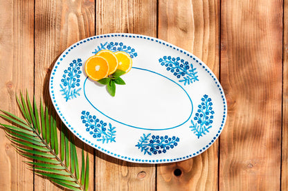 Blue Block Print Platter