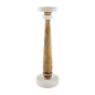 Large Skinny Marble & Wood Candlestick