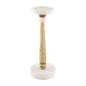 Small Skinny Marble & Wood Candlestick
