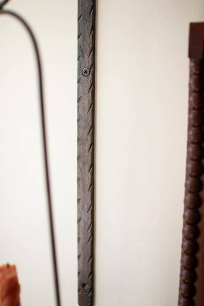 HANGING WALL TAPER CANDLE HOLDER - OVAL: Brown / Iron/Metal / 7" x 5" x 23"t
