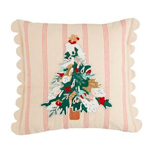 TREE STRIPED EMBROIDERY PILLOW