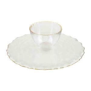 Gold Edge Pedestal/Chip & Dip Server