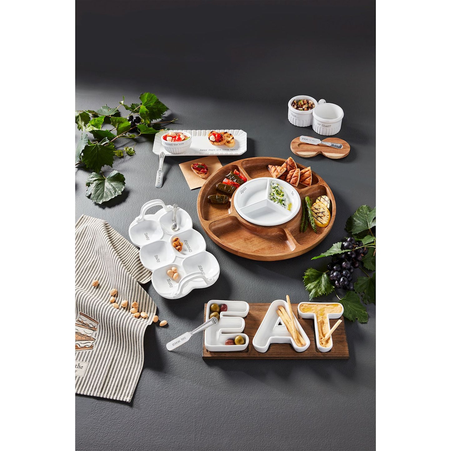 Wood Board And Tidbit Set