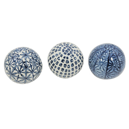 Ceramic Chinoiserie Vase Filler Ball Home Decor (Set of 3): Style 1