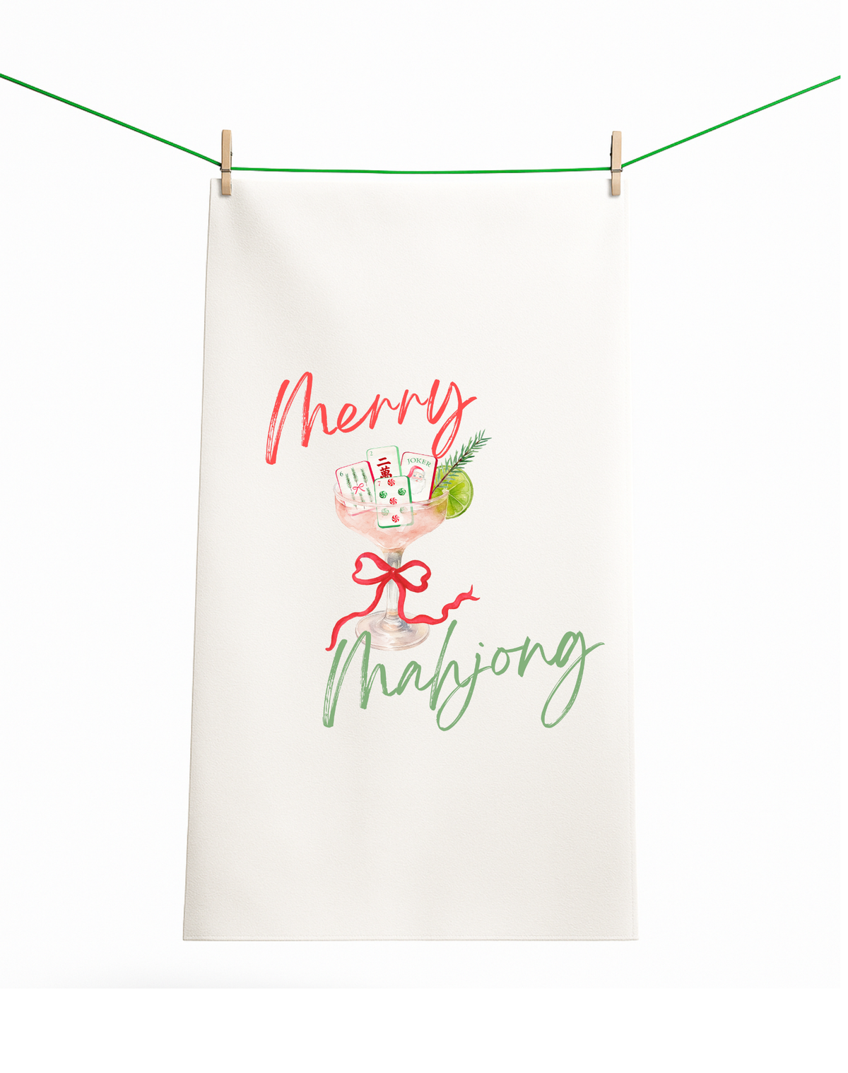 Merry Mahjong Christmas gift towel