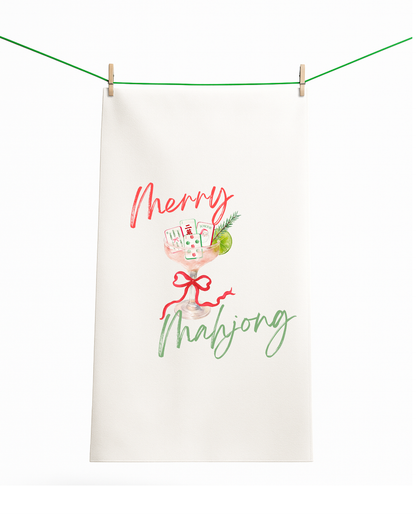 Merry Mahjong Christmas gift towel