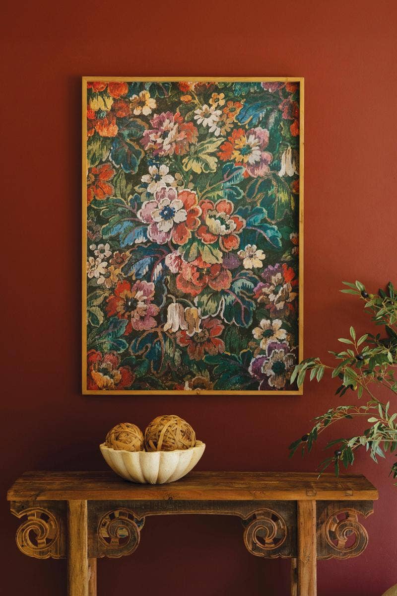 FRAMED PRINTED  PAPER - FLORAL: Multi / Wood/Paper/Metal / 31" x 1" x 45"t