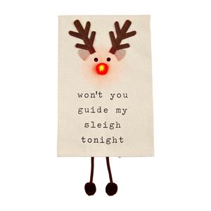 Reindeer Light-Up Dangle Leg Towel