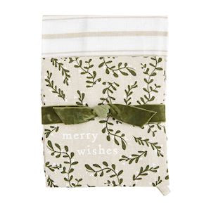 Merry White & Green Christmas Towel Set