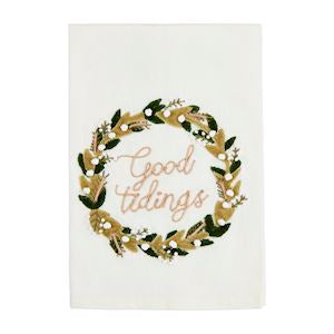 WREATH APPLIQUE TOWELS