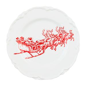 SLEIGH XMAS DESSERT PLATE
