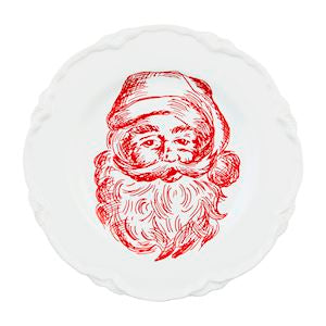SANTA TOILE XMAS DESSERT PLATE