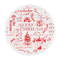 WORD PRINT XMAS DESSERT PLATE