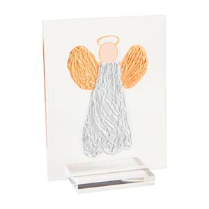 MED ACRYLIC ANGEL PLAQUE STAND